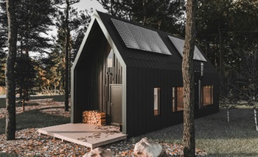 Tiny House, kleine Hütte im Wald